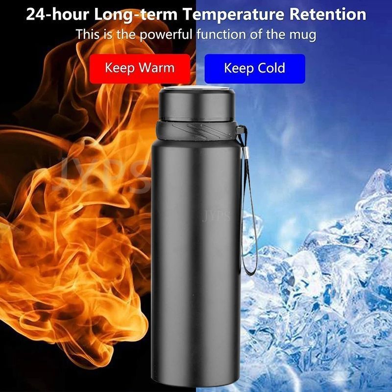 Stainless Steel Thermal Water Bottle Large Capacity Vacuum Flask for Hot  Cold Drinks Portable Ins