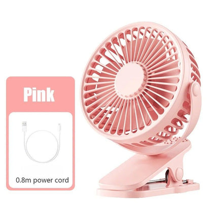 USB Rechargeable ClipOn Mini Desk Fan With 360 Rotation 6