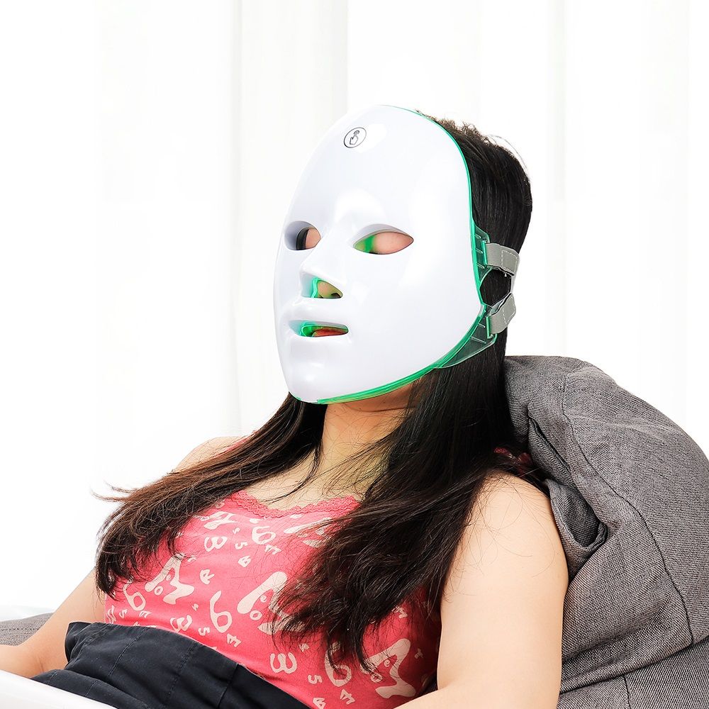 Rechargeable Facial LED Mask For Acne Wrinkle Removal  Skin Brightening 7 Color LED Photon Therapy  9