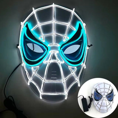 Cosplay Spider Full Face Mask with LED Lights Halloween Disguise Mask for Parties  Carnivals