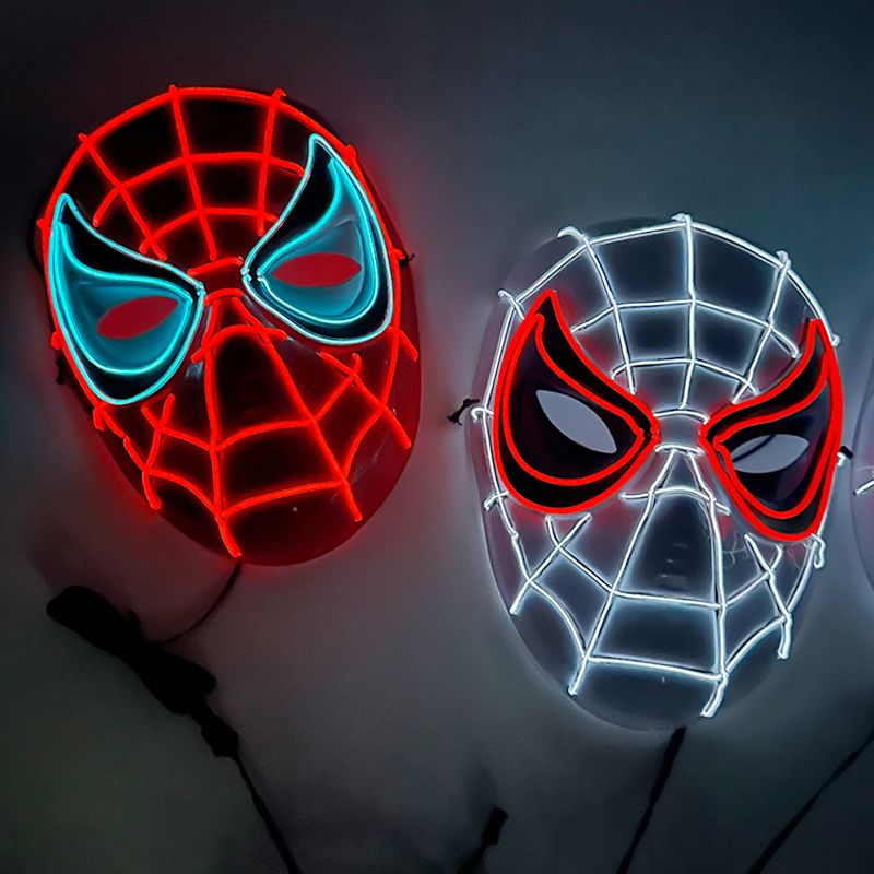 Cosplay Spider Full Face Mask with LED Lights Halloween Disguise Mask for Parties  Carnivals