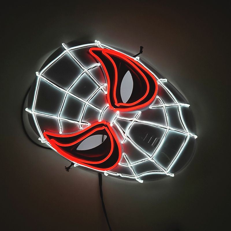 Cosplay Spider Full Face Mask with LED Lights Halloween Disguise Mask for Parties  Carnivals