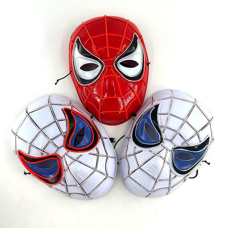 Cosplay Spider Full Face Mask with LED Lights Halloween Disguise Mask for Parties  Carnivals