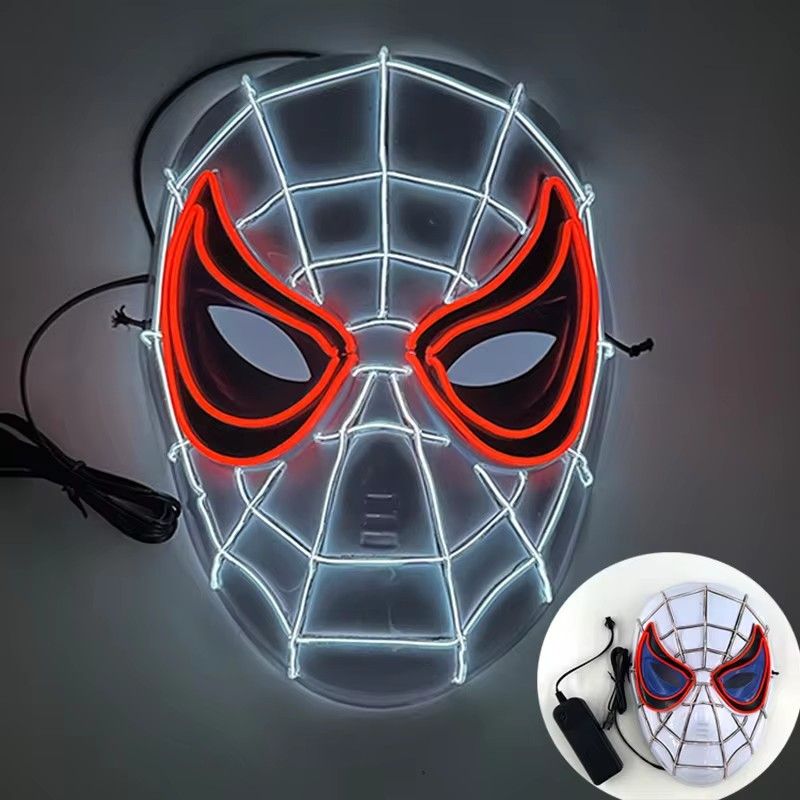 Cosplay Spider Full Face Mask with LED Lights Halloween Disguise Mask for Parties  Carnivals