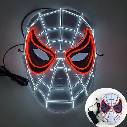 Cosplay Spider Full Face Mask with LED Lights Halloween Disguise Mask for Parties  Carnivals