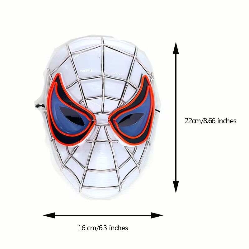 Cosplay Spider Full Face Mask with LED Lights Halloween Disguise Mask for Parties  Carnivals