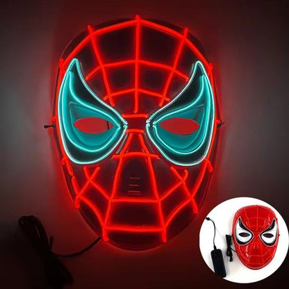 Cosplay Spider Full Face Mask with LED Lights Halloween Disguise Mask for Parties  Carnivals