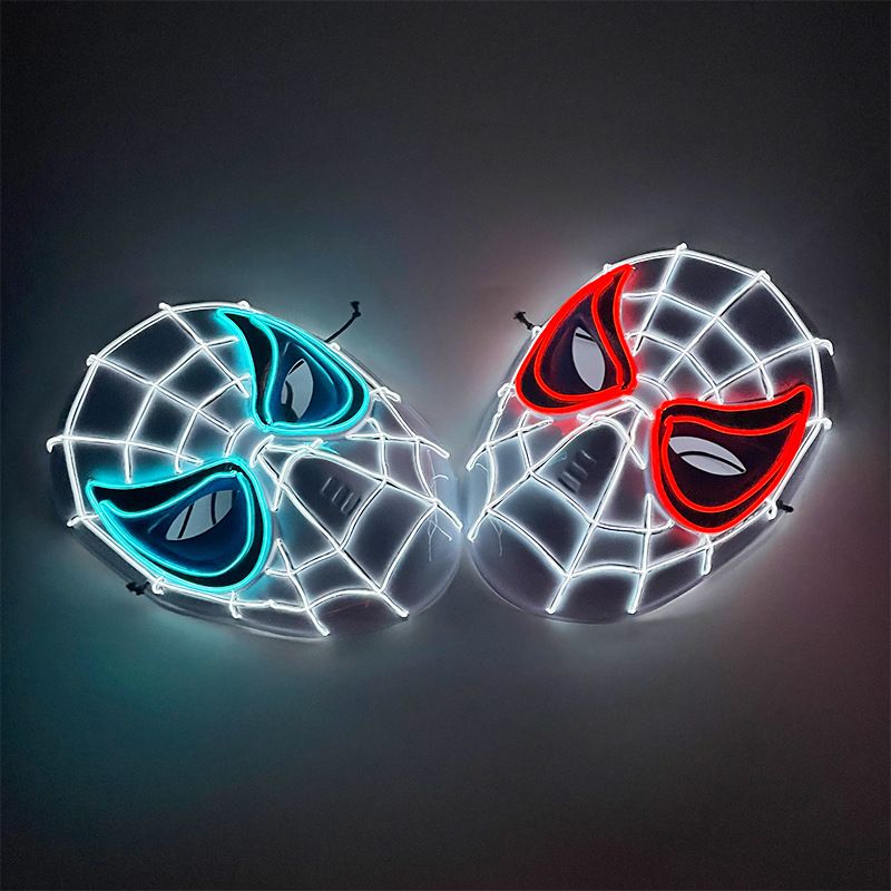 Cosplay Spider Full Face Mask with LED Lights Halloween Disguise Mask for Parties  Carnivals