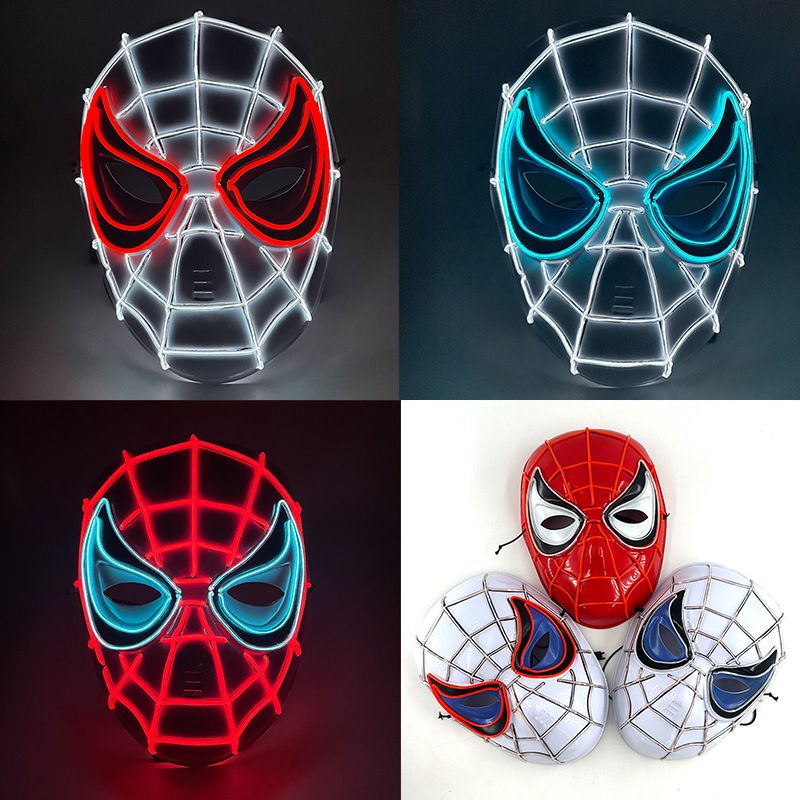 Cosplay Spider Full Face Mask with LED Lights Halloween Disguise Mask for Parties  Carnivals