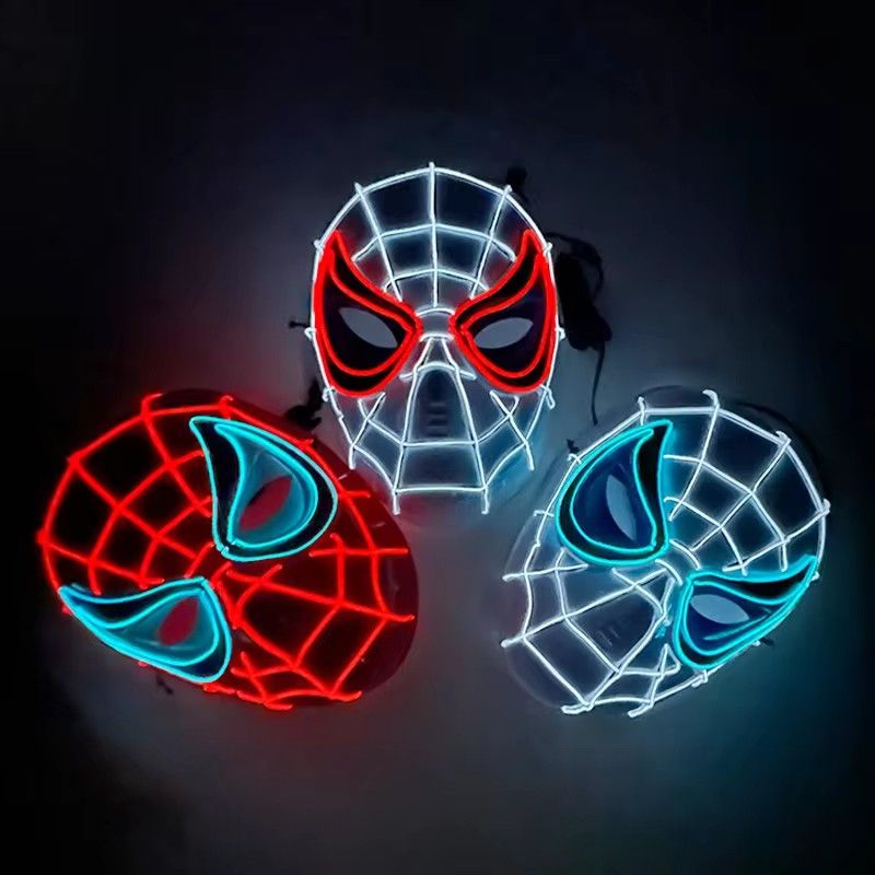 Cosplay Spider Full Face Mask with LED Lights Halloween Disguise Mask for Parties & Carnivals