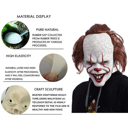 Luminescent Stephen Halloween Mask Realistic LED Clown Mask for Halloween  Carnival