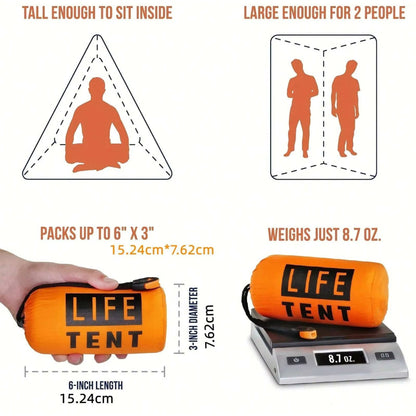Portable Waterproof Emergency Survival Sleeping Bag Mylar Tube Tent Kit With Thermal Blanket 4