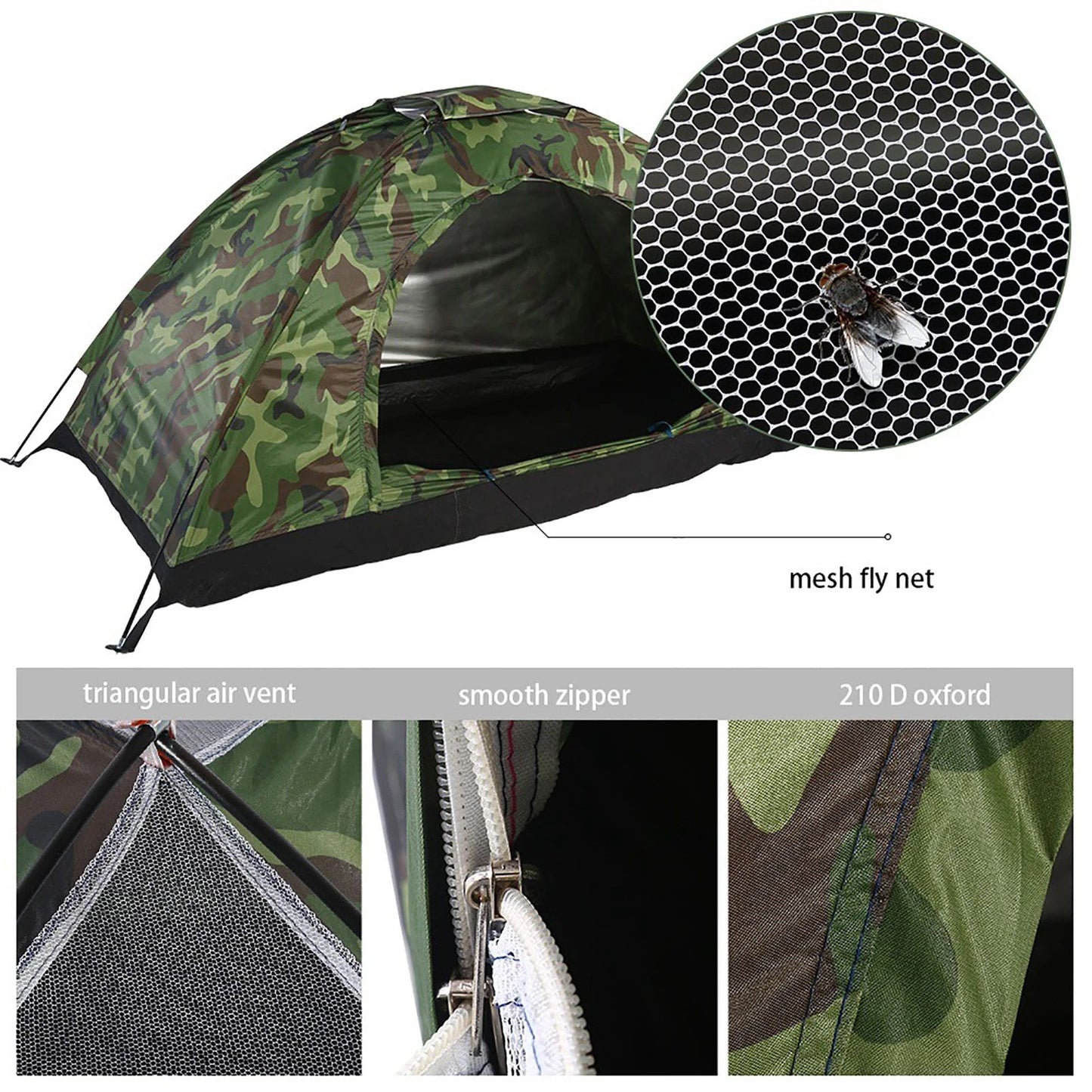 Camouflage UV Waterproof Tent For Camping  Hiking Lightweight  Durable Outdoor Tent 3
