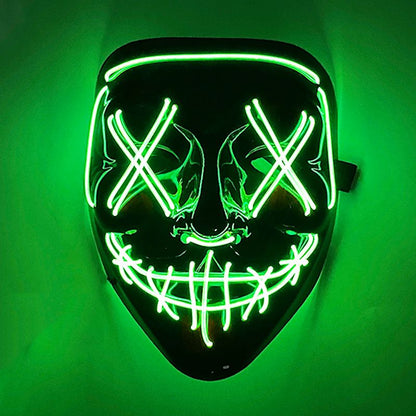 Glowing LED Mask with Neon Light Wireless Festival Costume Supplies for Halloween  Carnival
