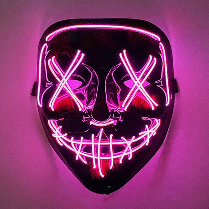 Glowing LED Mask with Neon Light Wireless Festival Costume Supplies for Halloween  Carnival