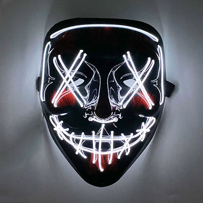 Glowing LED Mask with Neon Light Wireless Festival Costume Supplies for Halloween & Carnival