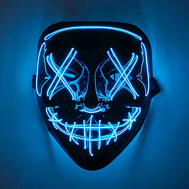 Glowing LED Mask with Neon Light Wireless Festival Costume Supplies for Halloween  Carnival
