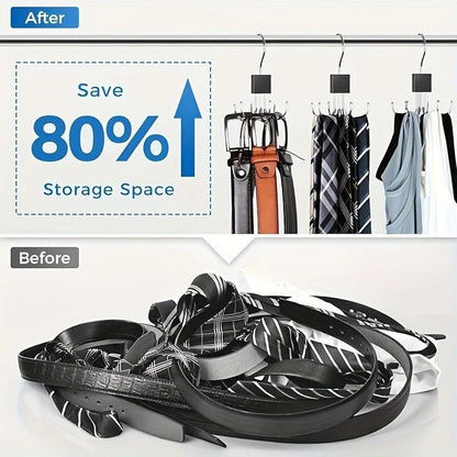 Durable belt rack for wardrobe storage