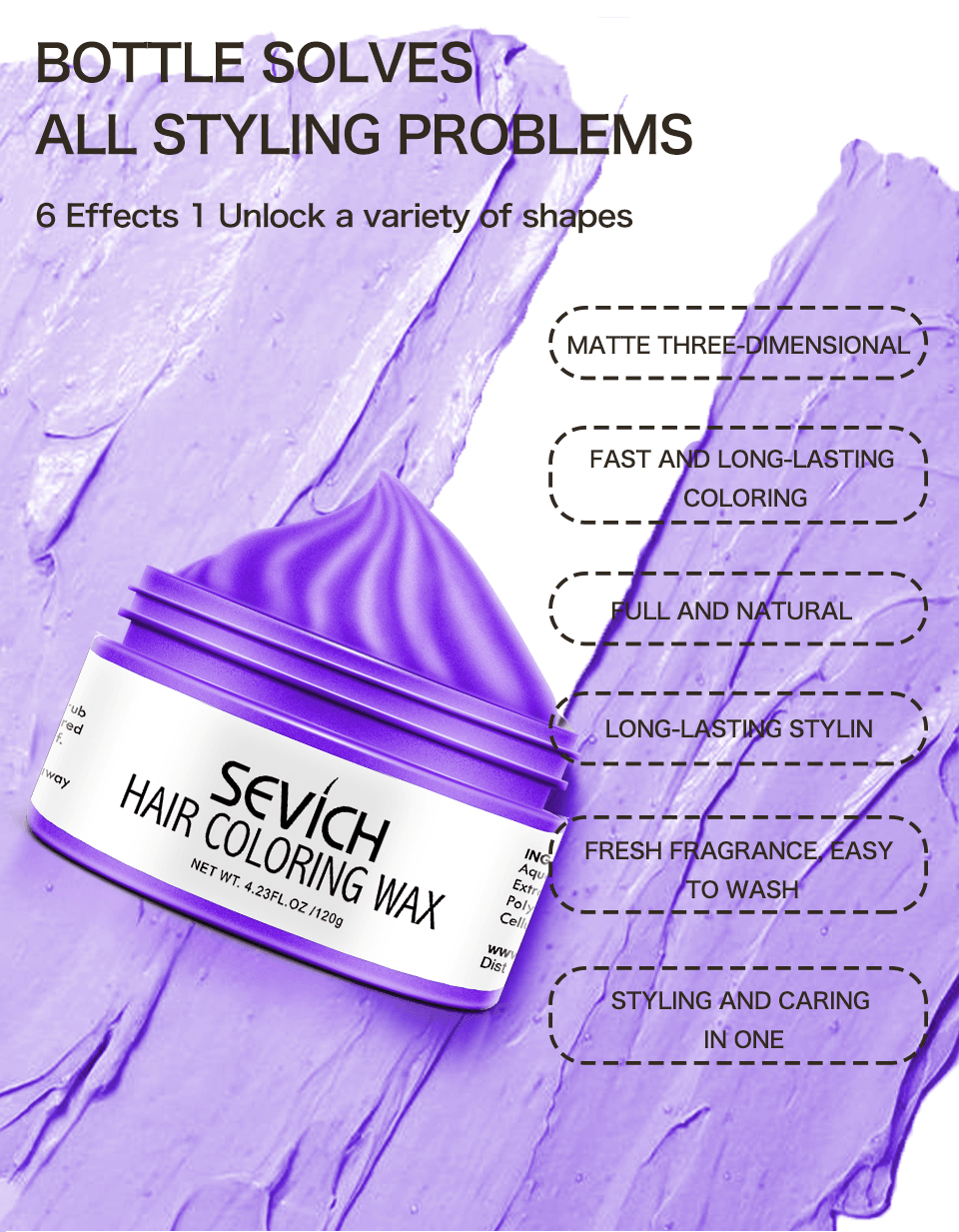 Temporary Hair Color Wax Easy to Wash DIY Hair Dye for Beards Eyebrows  Styling Dyed Mud