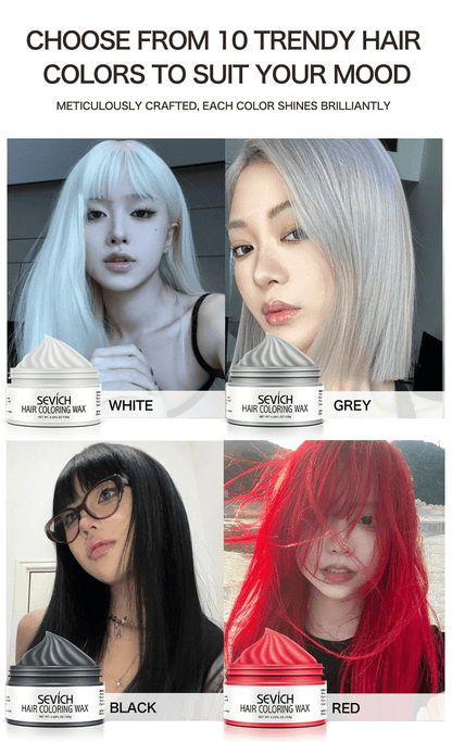 Temporary Hair Color Wax Easy to Wash DIY Hair Dye for Beards Eyebrows  Styling Dyed Mud