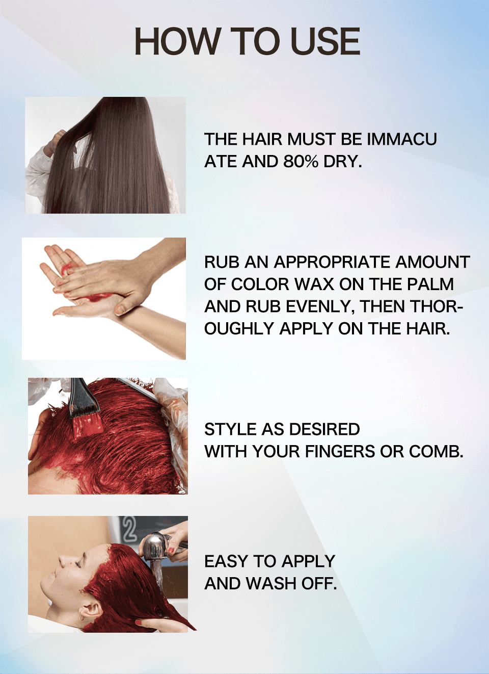 Temporary Hair Color Wax Easy to Wash DIY Hair Dye for Beards Eyebrows  Styling Dyed Mud