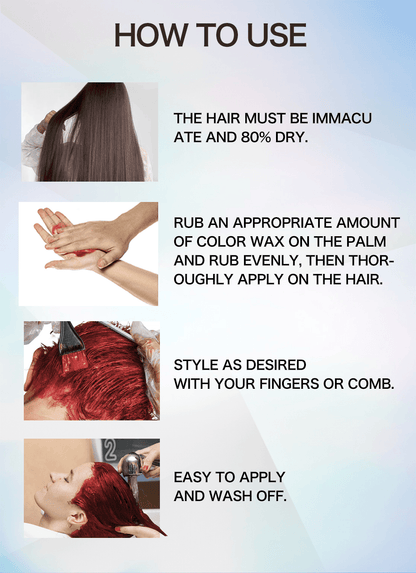 Temporary Hair Color Wax Easy to Wash DIY Hair Dye for Beards Eyebrows  Styling Dyed Mud