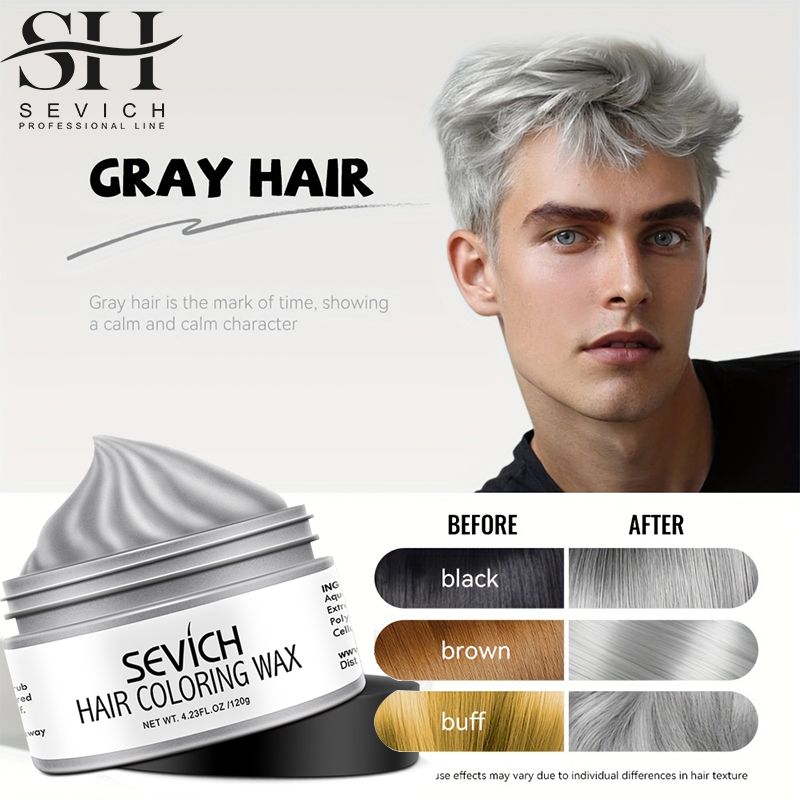 Temporary Hair Color Wax Easy to Wash DIY Hair Dye for Beards Eyebrows  Styling Dyed Mud
