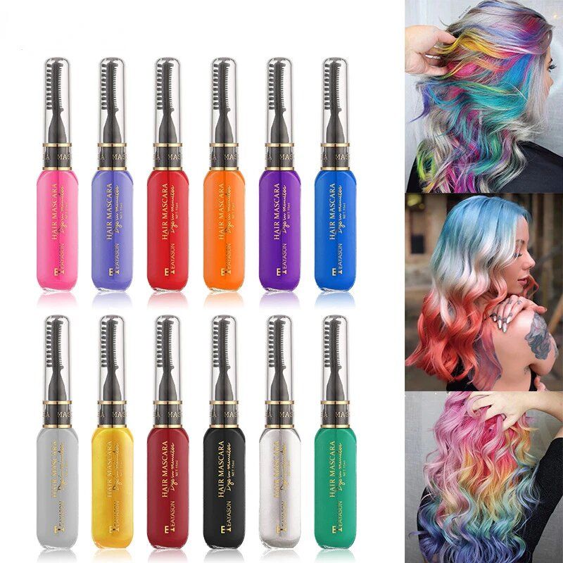 Disposable Hair Color Dye Temporary Washable Hair Coloring Cream for DIY Hairstyles Dual Purpose