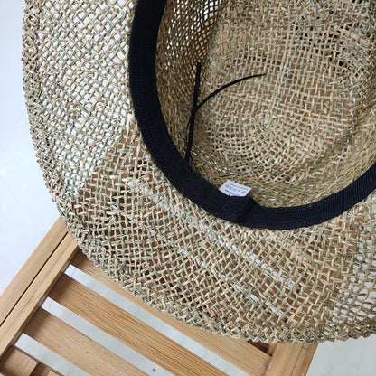 Women Summer Straw Beach Hat Fashionable UV Protection Panama Cap