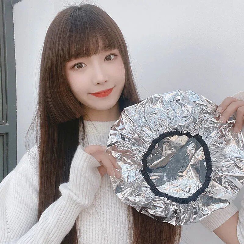 Portable Hair Salon SelfHeating Cap Tin Foil Steam Hair Mask for Deep Conditioning  Oil Baking Tr