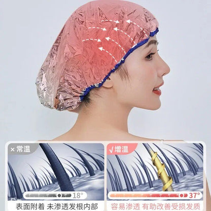 Portable Hair Salon SelfHeating Cap Tin Foil Steam Hair Mask for Deep Conditioning  Oil Baking Tr