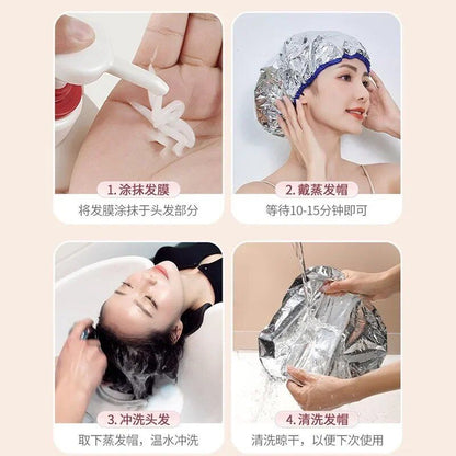 Portable Hair Salon SelfHeating Cap Tin Foil Steam Hair Mask for Deep Conditioning  Oil Baking Tr