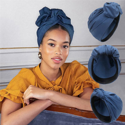 Elegant Turban Hat for Women Vintage Bandana Headband  Hair Cover Cap Ladies Head Wraps  Muslim H
