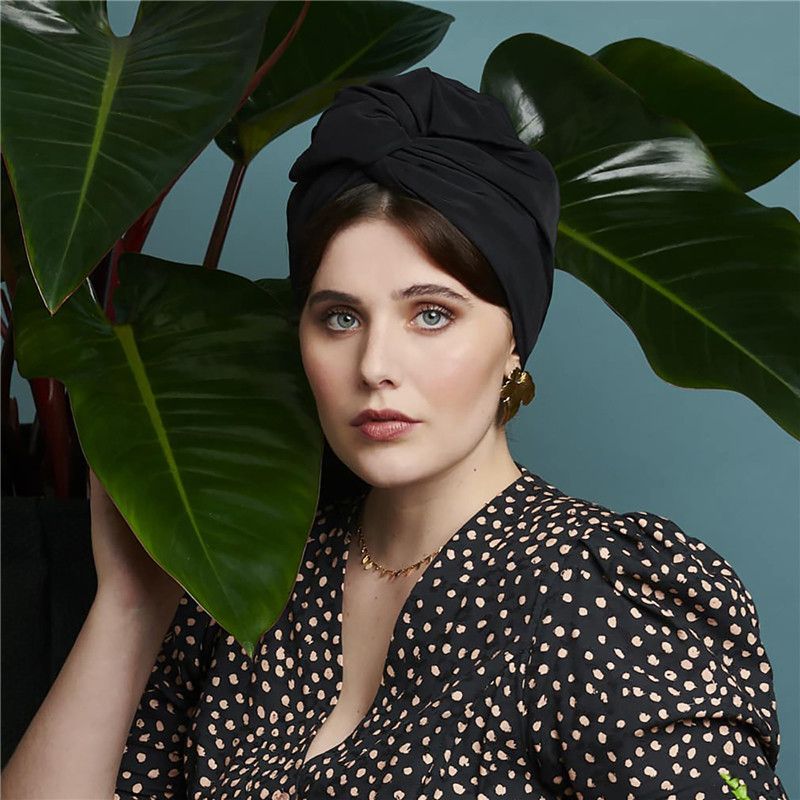 Elegant Turban Hat for Women Vintage Bandana Headband  Hair Cover Cap Ladies Head Wraps  Muslim H