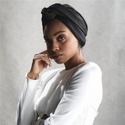 Elegant Turban Hat for Women Vintage Bandana Headband  Hair Cover Cap Ladies Head Wraps  Muslim H