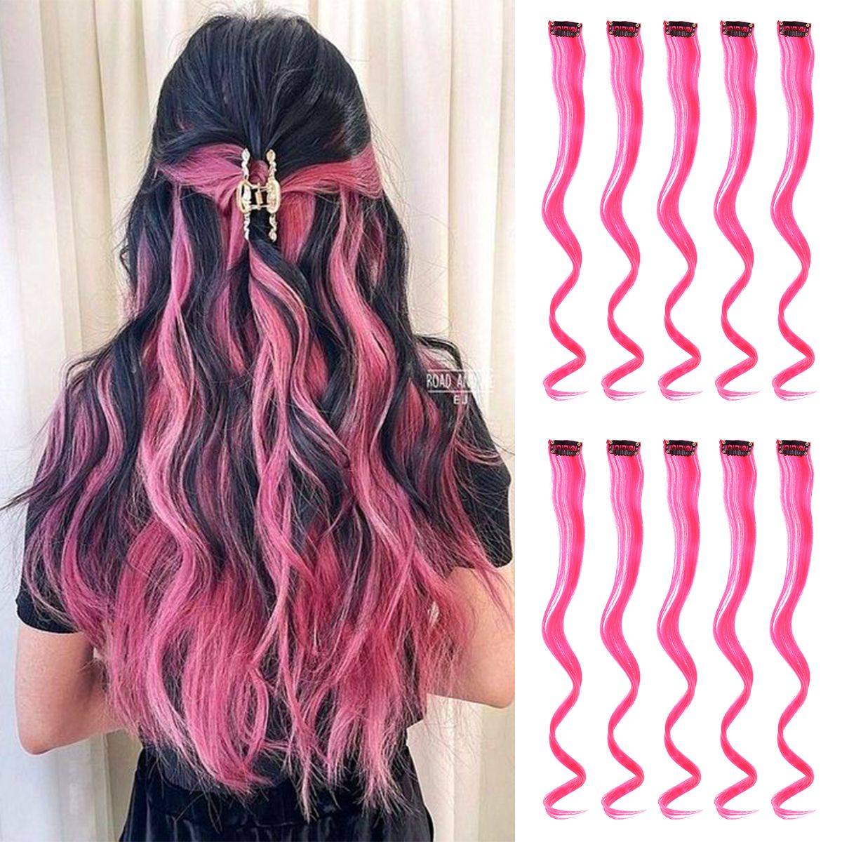 Colorful Curly Hair Extensions Synthetic Long Hairpiece for Girls Women  Kids Perfect Party Wig