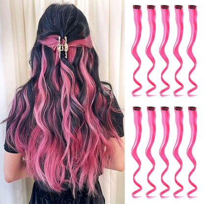 Colorful Curly Hair Extensions Synthetic Long Hairpiece for Girls Women  Kids Perfect Party Wig