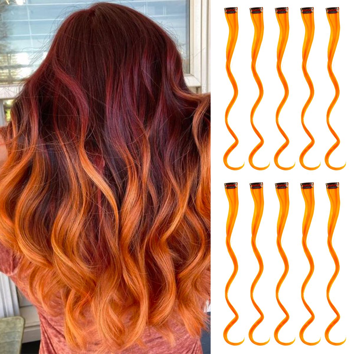 Colorful Curly Hair Extensions Synthetic Long Hairpiece for Girls Women  Kids Perfect Party Wig