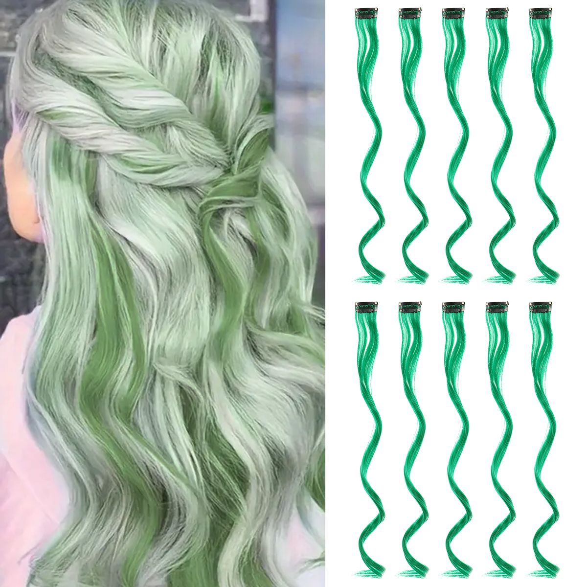Colorful Curly Hair Extensions Synthetic Long Hairpiece for Girls Women  Kids Perfect Party Wig