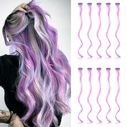 Colorful Curly Hair Extensions Synthetic Long Hairpiece for Girls Women  Kids Perfect Party Wig