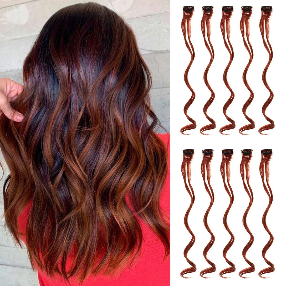 Colorful Curly Hair Extensions Synthetic Long Hairpiece for Girls Women  Kids Perfect Party Wig