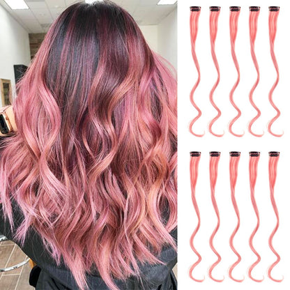Colorful Curly Hair Extensions Synthetic Long Hairpiece for Girls Women  Kids Perfect Party Wig