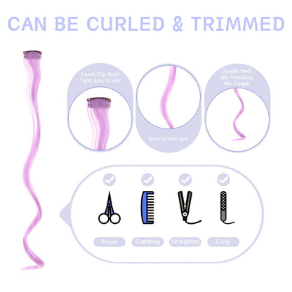 Colorful Curly Hair Extensions Synthetic Long Hairpiece for Girls Women  Kids Perfect Party Wig