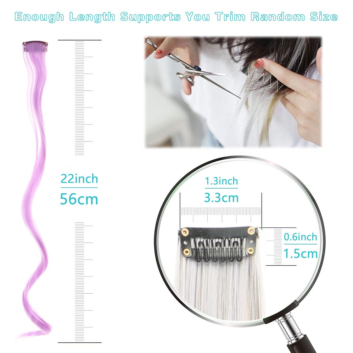 Colorful Curly Hair Extensions Synthetic Long Hairpiece for Girls Women  Kids Perfect Party Wig