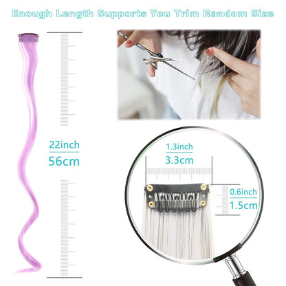 Colorful Curly Hair Extensions Synthetic Long Hairpiece for Girls Women  Kids Perfect Party Wig