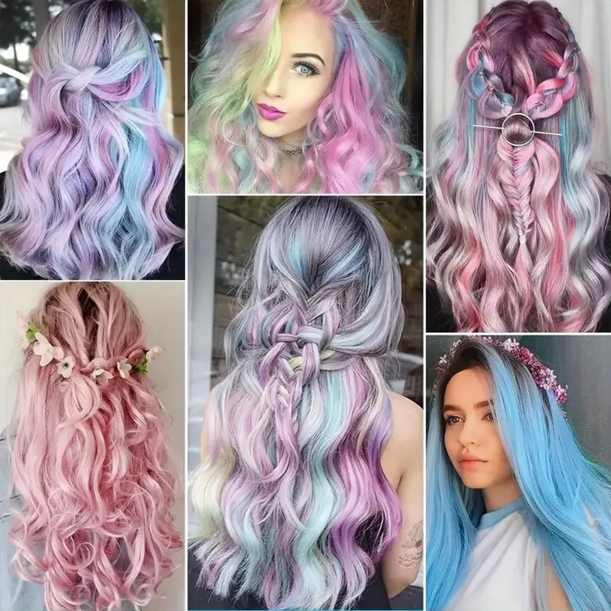 Colorful Curly Hair Extensions Synthetic Long Hairpiece for Girls Women  Kids Perfect Party Wig