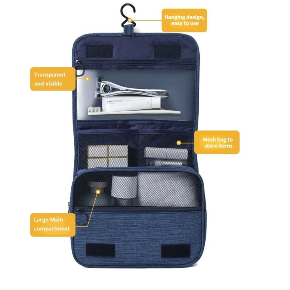 Waterproof Travel Toiletry Bag Hanging Hook Design Large Cosmetic Storage For Women  Men Perfect Fo