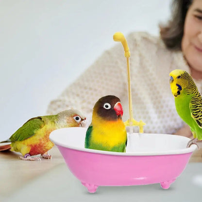 Pet Bird Bath Paddling Pool Automatic Parrot Shower Bathtub With Cage Feeder Accessories  Summer To 1