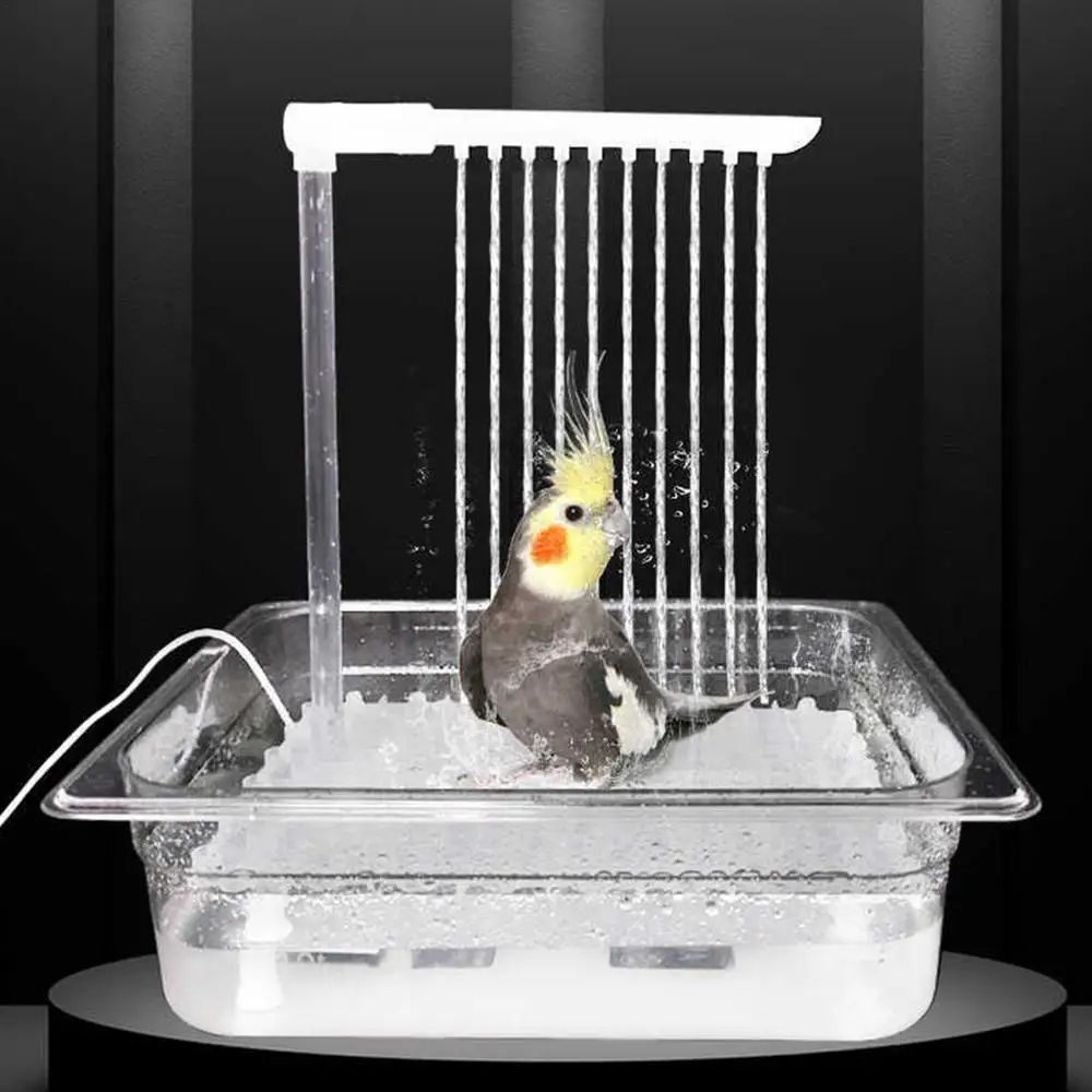 Automatic Parrot Bath Fountain Multipurpose Bird Bathing Tub Shower Box With Multiple Faucets For P 2