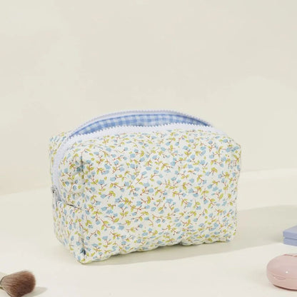 Floral Puffy Quilted Makeup Bag Large Travel Cosmetic Pouch With Storage Organizer Perfect For Make 5